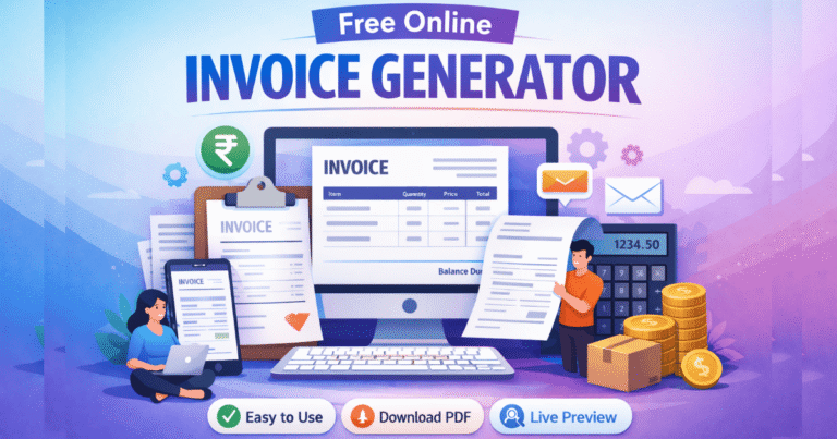 Free Online Invoice Generator Tool Interface - Dailybodh Tools